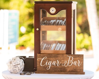 Cigar Bar Sign, Whiskey Bar Sign, Cognac Bar Sign, Whiskey and Cigar Bar, Man Cave Sign, Rustic Wedding Sign, Wedding Favors Sign, 15 x 5