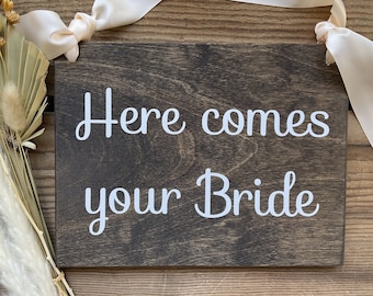 Here Comes Your Bride Sign, Ring Bearer Wedding Sign, Uncle Here Comes Your Girl Sign, Ring Bearer Sign, Ringbearer Sign, Flower Girl Sign