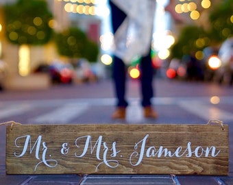 Mr and Mrs Signs, Bride Groom Signs, Reception Table Decor, Sweetheart Table Decor, Rustic Wedding Sign, Wedding Table Decor, Chair Signs