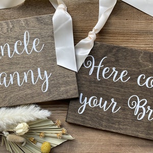 Uncle Here Comes Your Bride, Here Comes Your Girl Sign, Two Ring Bearer Signs, Ringbearer Signs, Wedding Signs for Twins, Flower Girl Sign