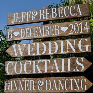 Welcome Wedding Sign, Directional Wedding Sign, Custom Sign, Cocktails Sign, Dinner & Dancing Sign, Backyard Wedding, Wooden Sign