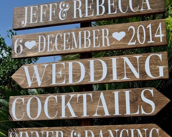 Welcome Wedding Sign, Directional Wedding Sign, Custom Sign, Cocktails Sign, Dinner & Dancing Sign, Backyard Wedding, Wooden Sign