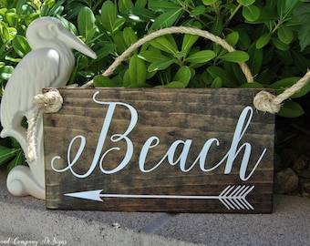 Beach Sign, Beach Wedding Sign, Nautical Wedding Sign, Destination Wedding Sign, Direction Wedding Sign, Rustic Wedding Sign, Beach Wedding