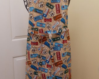 Apron, Lined, Petite Adult Size, Route 66