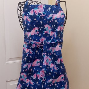 Child Aprons, Lined, size 8-12 yrs, Unicorns