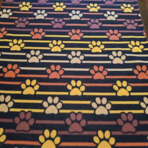 Lined Dog Blanket, Fleece, 27&quot;X35&quot;, Paws & Stripes