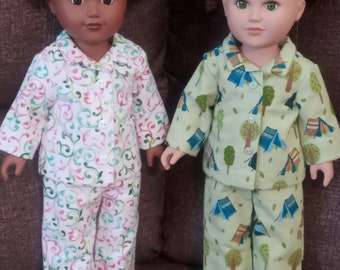 Doll Pajamas, Flannel, 18" Dolls