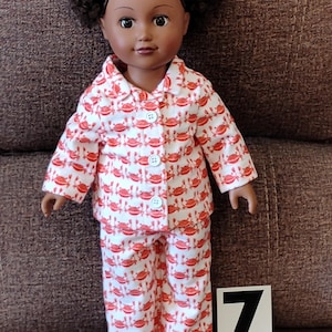 Doll Pajamas, Flannel, 18&quot; Dolls