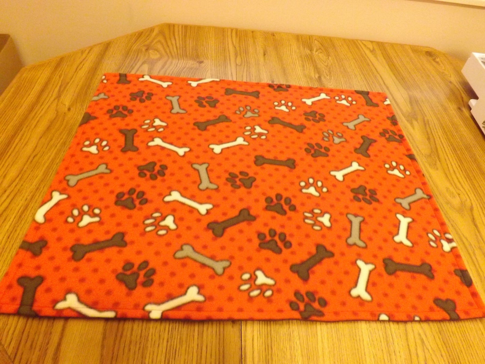 Dog Blanket Fleece Brown Bones Etsy