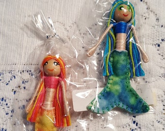 Waldorf inspired Mermaid Bendy Doll Buddies/ Mermaid Bendy doll set