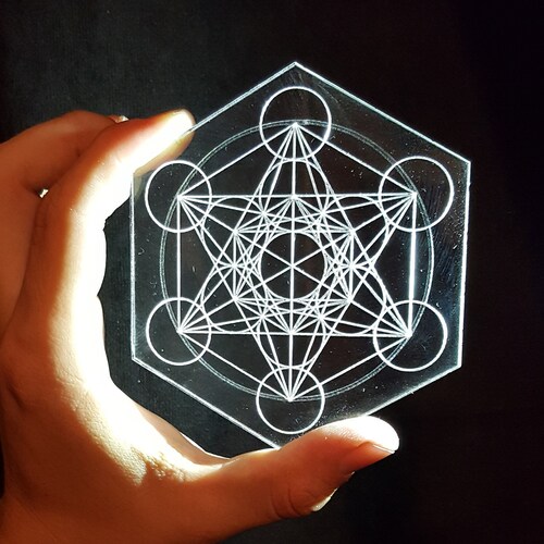 Metatron's Cube Hexagon Laser Cut Crystal Grid Etsy