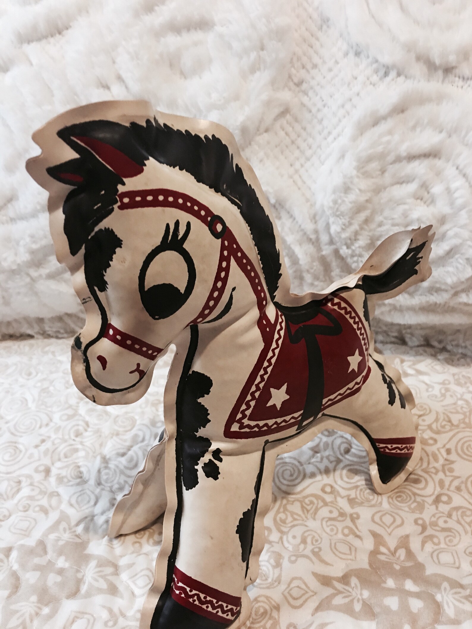 Vintage oil cloth vinyl stuffed animal horse 1950's Etsy