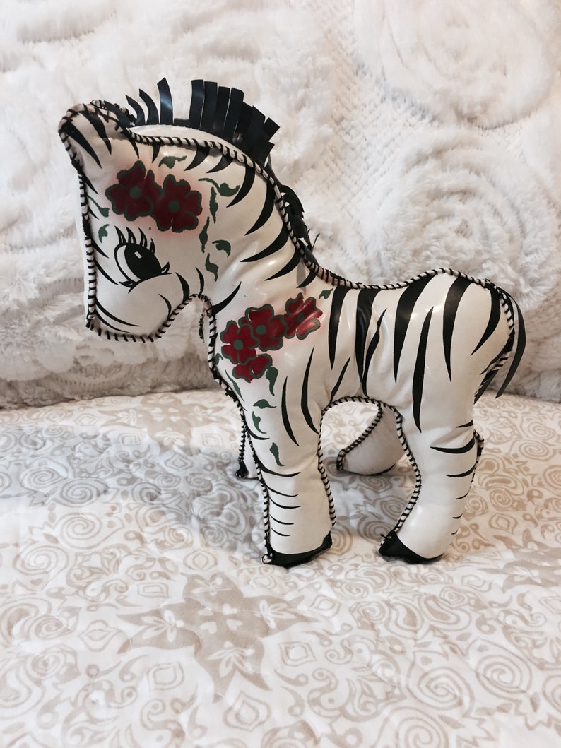 Vintage oilcloth vinyl stuffed animal horse 1950's Etsy