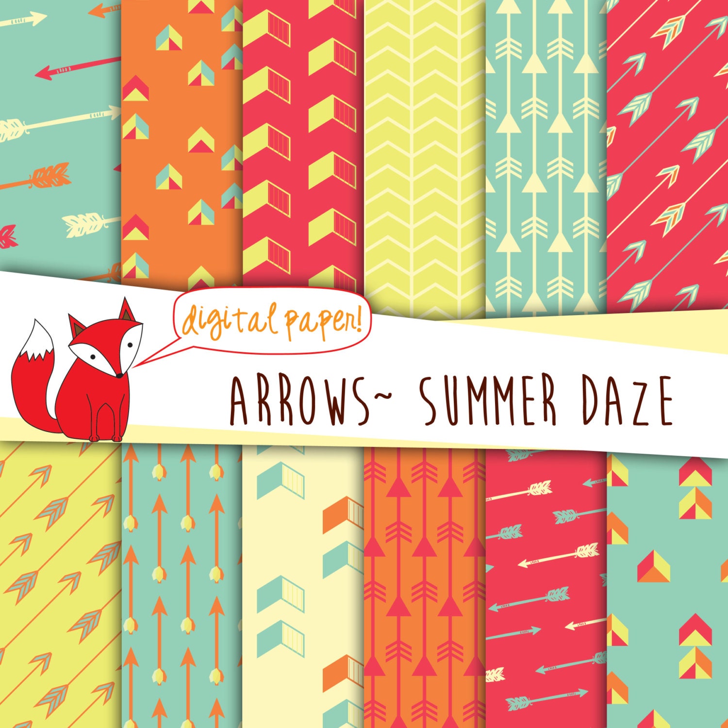 Arrows Digital Paper printable Geometric Designs Chevrons - Etsy