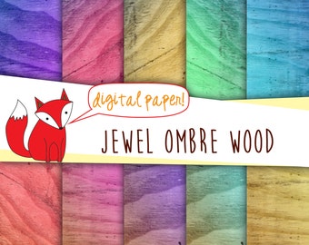 Ombre Wood Digital Paper~  Digital Scrapbooking~ Wood Texture~ Digital Backgrounds