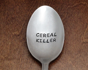 Cereal Killer Hand Stamped Spoon, Boyfriend Gifts For Boyfriend, Birthday Gifts Stocking Stuffers Christmas Kid Gifts Easter Basket Stuffers