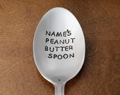 Personalized Peanut Butter Spoon Hand Stamped Spoon Custom Peanut Butter Spoon Add Your Name Boyfriend Gifts Birthday Easter Christmas Gifts