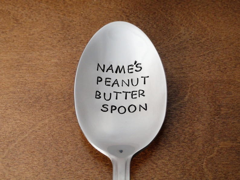 Personalized Peanut Butter Spoon Christmas Gifts For Him, For Her Fathers Day Gifts, Daddy, Papa, Grandpa Boyfriend Gifts Birthday Guy Gifts image 1