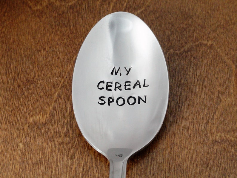 My Cereal Spoon Hand Stamped Spoon Birthday Gift for Boys Etsy