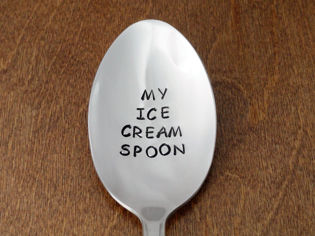 My Ice Cream Spoon Hand Stamped Spoon Valentines Day Kid Gifts Birthday