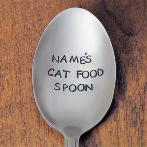 Personalized Cat Food Custom Spoon, Cat Food Spoon, Cat Gift, Cat Birthday Gift Kitty Toy Cat Lover Pet Food Christmas Gift Stocking Stuffer image 1