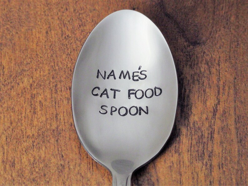 Personalized Cat Food Custom Spoon, Cat Food Spoon, Cat Gift, Cat Birthday Gift Kitty Toy Cat Lover Pet Food Christmas Gift Stocking Stuffer image 1