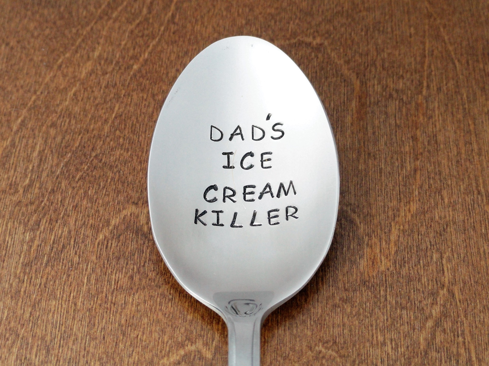 Dad's Ice Cream Killer Hand Stamped Spoon Unique Birthday Etsy