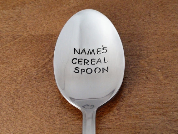 Personalized Cereal Spoon Hand Stamped Custom Spoon Papa - Etsy