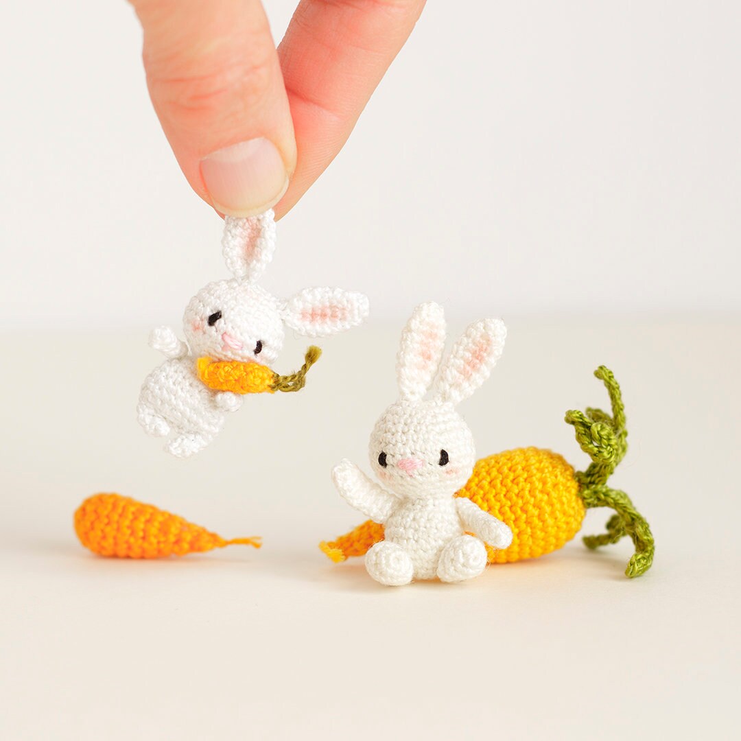 Miniature Bunny Crochet Amigurumi TUTORIAL • Little Crochet Bunny ...