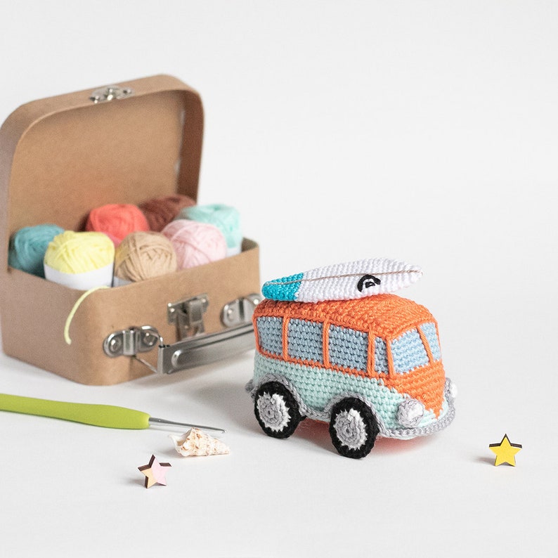 Amigurumi Camper Bus Vintage Vehicle Toy CROCHET PDF PATTERN image 4