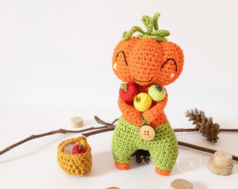 Crochet Pumpkin Doll Tutorial • Pumpkin Crochet Pattern • Halloween Amigurumi Doll Tutorial • Crochet PDF pattern