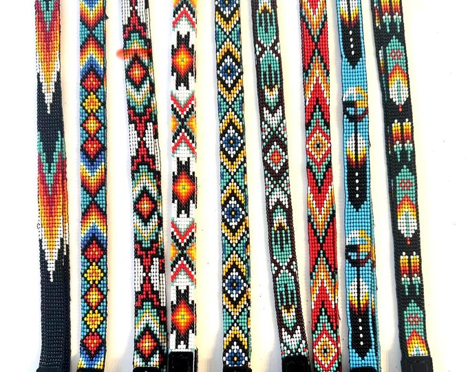 Beaded Hatband with Adjustable Leather Ties, Cowboy, Cowgirl Hat Accessory