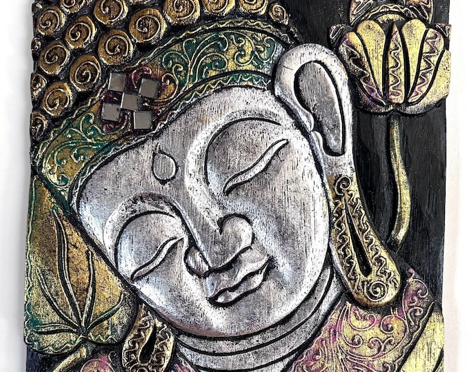 Buddha Wooden Wall Art,  Buddha Wall Decor, Ready to Hang Decoration, Zen Wall Art