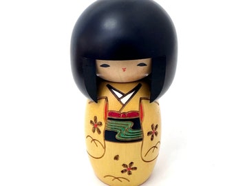 Usaburo Kokeshi Doll - Sakura Wooden Doll 5 Inches