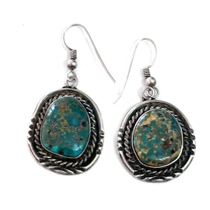 Vintage Sterling Silver Royston Turquoise Earrings