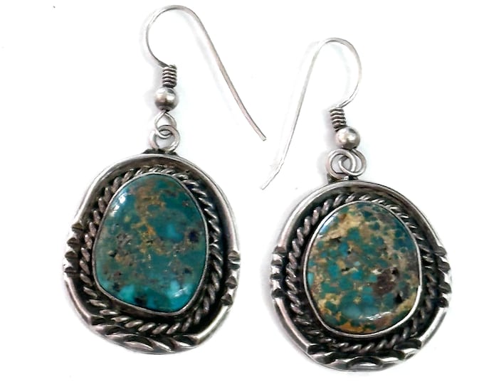 Vintage Sterling Silver Royston Turquoise Earrings
