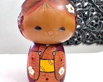 こけし人形、卯三郎作のヴィンテージ日本の創作人形（22 cm） - Etsy 日本