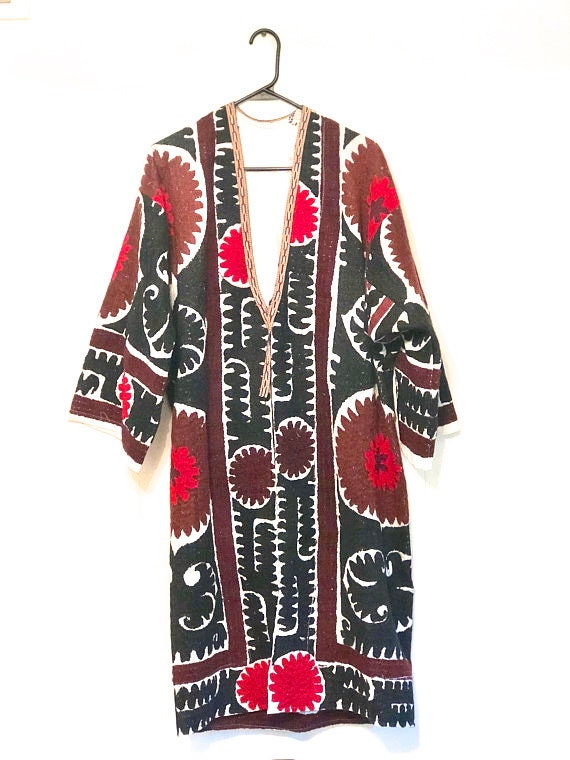 Suzani Vintage Fully Embroidered Kimono Size M/L, - image 8