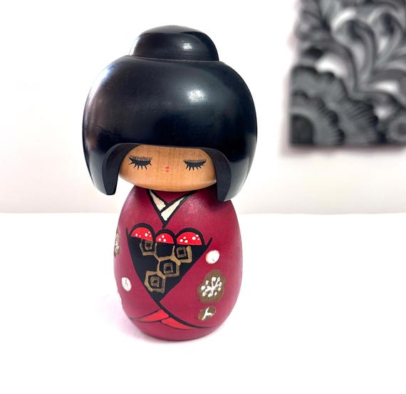 Japanese Kokeshi Wooden Doll, Kokeshi doll, Vintage Kokeshi