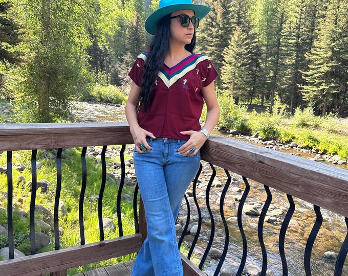 Guatemalan Embroidered Blouse/ Festival Top/ Summer Boho Blouse
