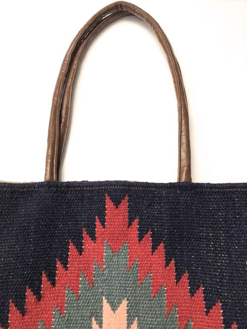 Handmade Kilim Gypsy Tote Bag Vintage Kilim Bag Weekender bag.