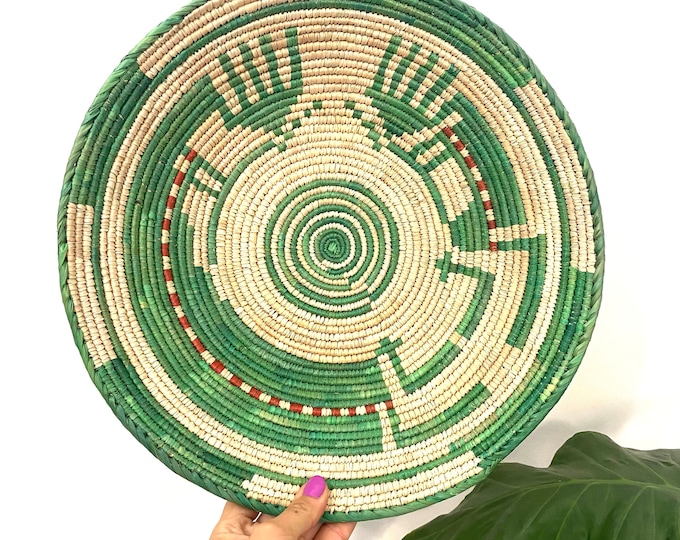 Woven Kokopeli Basket: 14.5" Southwestern Boho Wall Decor