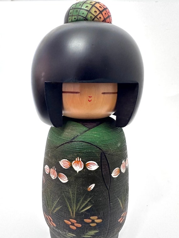 10'' Vintage Traditional Japanese Wooden Kokeshi Doll (Large and Heavy)