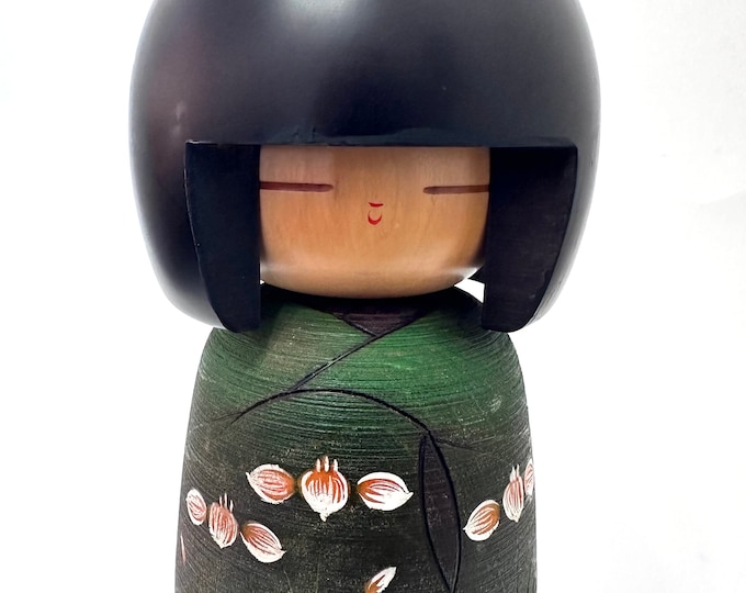 10'' Vintage Traditional Japanese Wooden Kokeshi Doll (Large and Heavy)