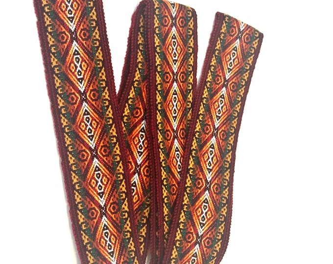 Woven Dance Ceremonial Sash Belt 2 1/4 x 82 Inches