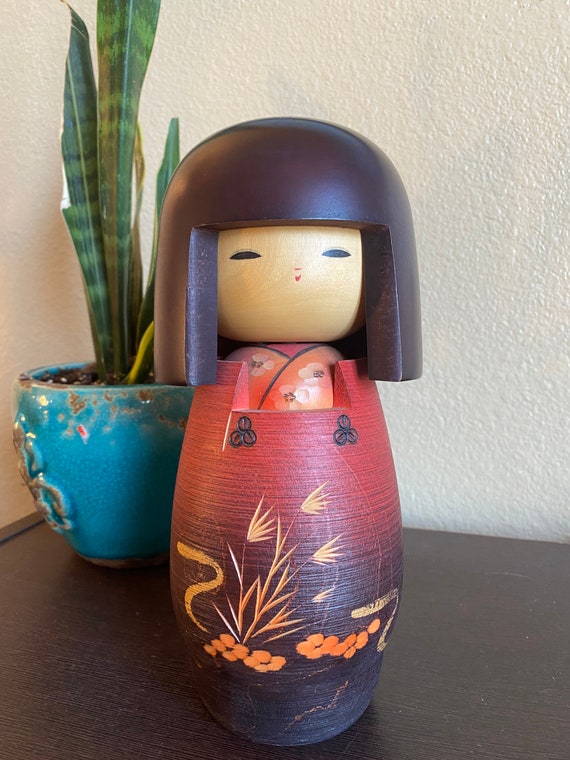 10" Vintage Kokeshi Doll/ Japanese Art/ Kokeshi doll (Large and Heavy)