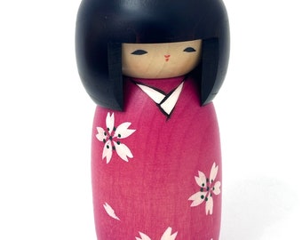 Usaburo Kokeshi Doll - Sakura Wooden Doll 5.70 Inches