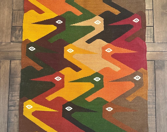 South American Tapestry, Ecuador, Otavalo. Wall Hanging Tapestry. Wool Rug