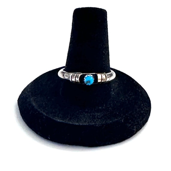 Vintage Sterling Silver - Navajo Signed G Turquoise Men's Ring Size 8 3/4 (A026)
