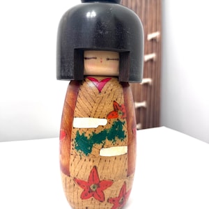 9.5" Japanese Kokeshi Wooden doll, Large Kokeshi doll.
